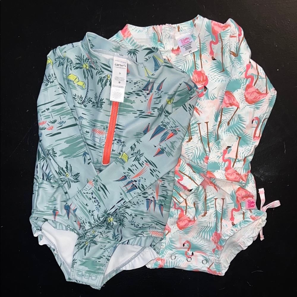 Carter's Baby Swimsuit Set - Flamingo and Tropical Print